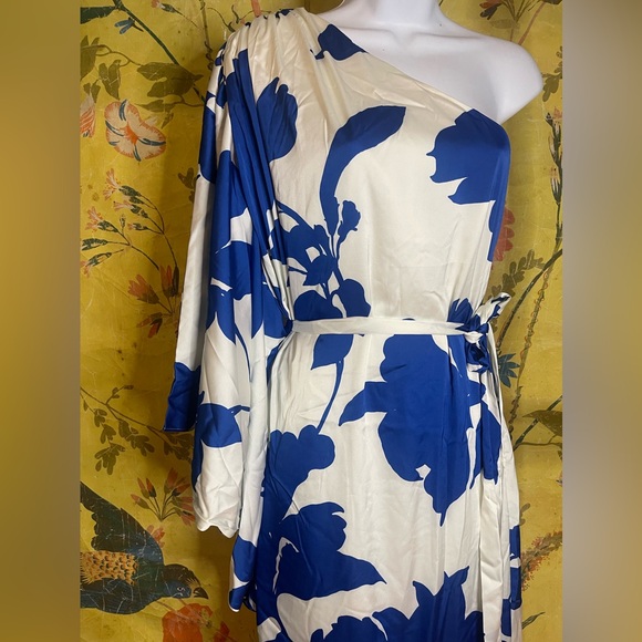 Anthropologie Hutch Stretch Satin One-Shoulder Maxi Dress - Picture 7 of 9